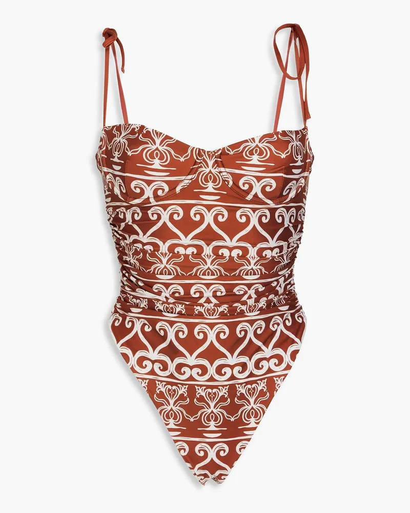 AGUA BENDITA Rábano Calados printed underwired swimsuit - Red Red