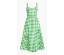 Elvita gingham cotton-twill midi dress - Green