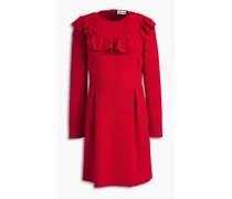Ruffled crepe mini dress - Red