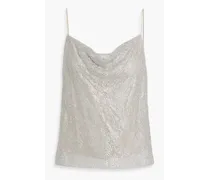Alice Olivia - Harmon draped crystal-embellished chainmail top - Metallic