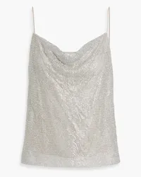 Alice + Olivia Alice Olivia - Harmon draped crystal-embellished chainmail top - Metallic Metallic