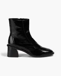 Sandro Glossed-leather ankle boots - Black Black