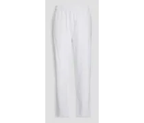 Cotton-blend fleece track pants - White