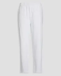 Emporio Armani Cotton-blend fleece track pants - White White