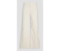 Tomboy stretch-cotton twill wide-leg pants - White