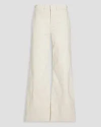 Frame Denim Tomboy cotton-blend twill wide-leg pants - White White