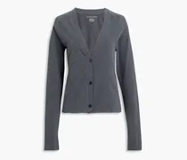 Mélange cotton-blend jersey cardigan - Gray