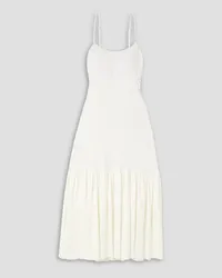 Leslie Amon Erina popcorn jersey midi dress - White White