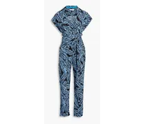 Benji printed crepe jumpsuit - Blue