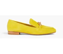 Jessa embellished suede loafers - Yellow