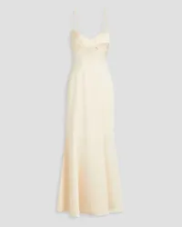 Anna Quan Flared cutout crepe de chine maxi dress - White White