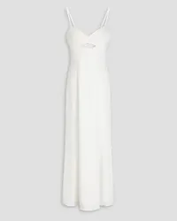 Anna Quan Flared cutout crepe de chine maxi dress - White White