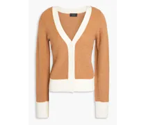 Pierce two-tone ribbed cashmere cardigan - Brown