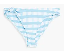 Vichy knotted gingham low-rise bikini briefs - Blue