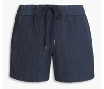 Cotton and Lyocell-blend jacquard shorts - Blue