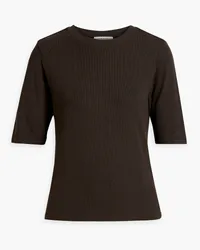 Frame Denim Ribbed modal-blend jersey top - Brown Brown