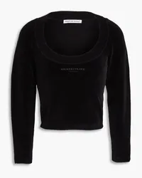 Alexander Wang Cropped cotton-blend chenille top - Black Black