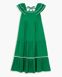 Cefinn Bella tiered crepe midi dress - Green Green