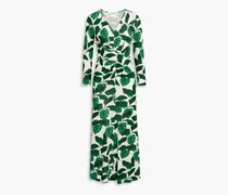 Timmy ruched printed jersey midi dress - Green