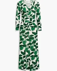 Diane von Furstenberg Timmy ruched printed jersey midi dress - Green Green