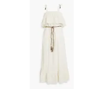 Felicia ruffled Swiss-dot cotton maxi dress - White