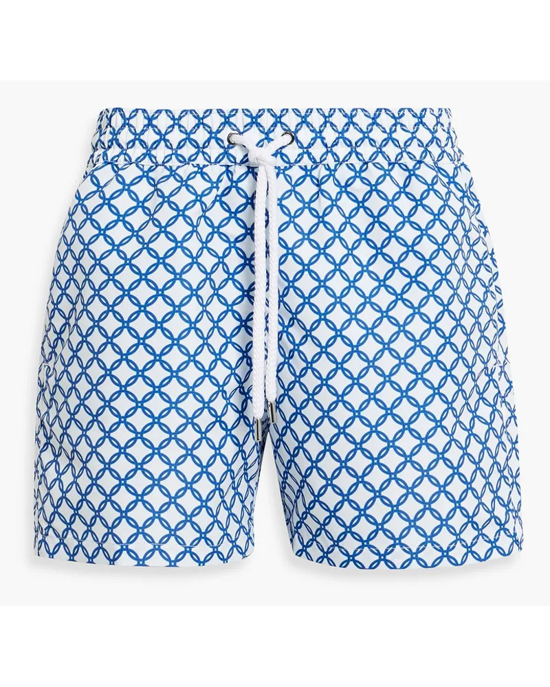 Frescobol Carioca Short-length printed swim shorts - Blue Blue