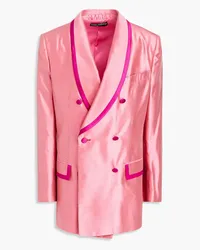 Dolce & Gabbana Double-breasted silk-dupioni blazer - Pink Pink