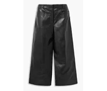 Charlotte faux leather culottes - Black