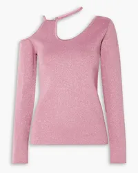 J.W.Anderson Cutout metallic stretch-knit top - Pink Pink