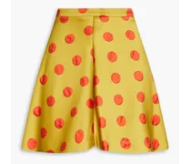 Polka-dot jacquard shorts - Yellow