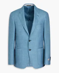 Canali Wool, silk and linen-blend twill blazer - Blue Blue