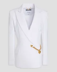 Moschino Chain-embellished crepe blazer - White White