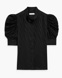 Frame Denim Gillian satin-jacquard blouse - Black Black