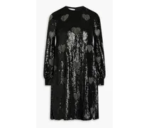 Embellished silk-tulle mini dress - Black