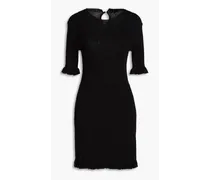 Ribbed-knit mini dress - Black