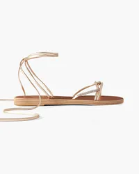 Ancient Greek Sandals Treli crystal-embellished metallic leather sandals - Metallic Metallic