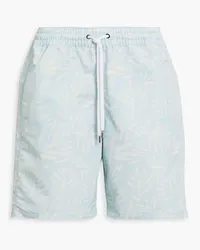 Frescobol Carioca Long-length printed swim shorts - Blue Blue