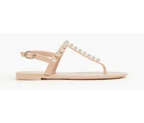 Faux pearl-embellished PVC sandals - Pink