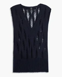 Autumn Cashmere Ladder cotton vest - Blue Blue