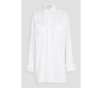 Fold-over cotton-poplin shirt - White