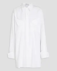 EMILIA WICKSTEAD Fold-over cotton-poplin shirt - White White