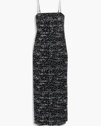 tibi Glittered jersey midi dress - Black Black