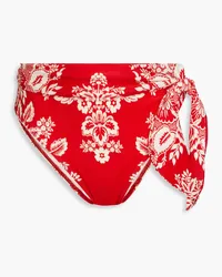 Zimmermann Knotted floral-print bikini briefs - Red Red