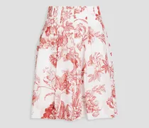 Floral-print cotton-voile skirt - Red