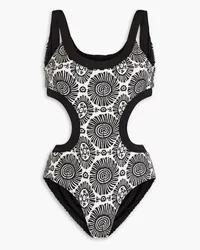 Solid and Striped The Sarah cutout printed swimsuit - Black Black