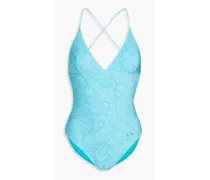 Paisley-print swimsuit - Blue