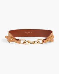 Sandro Chain-embellished leather belt - Brown Brown