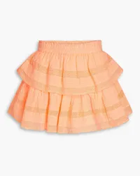 LoveShackFancy Ruffled tiered cotton mini skirt - Orange Orange