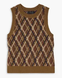 Nili Lotan Carey argyle jacquard-knit wool-blend vest - Brown Brown