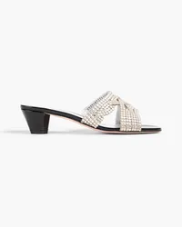 Gina Deitrich crystal-embellished patent-leather mules - Black Black